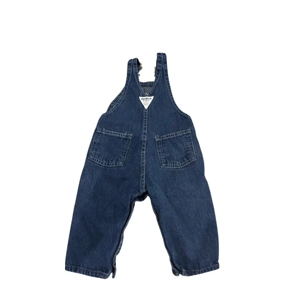 OshKosh B'gosh Dark Blue Denim Kids Overalls size 12 months